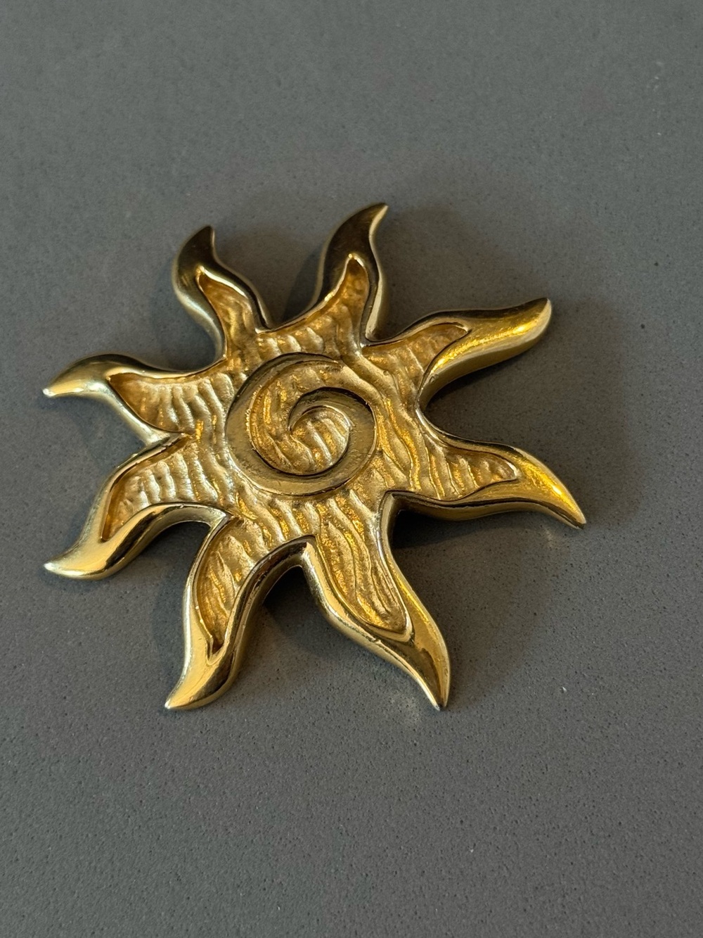 Vintage Givenchy Gold Sunburst Brooch